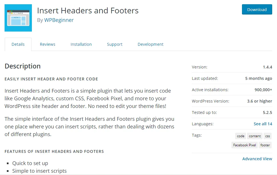 Insert headers and footers