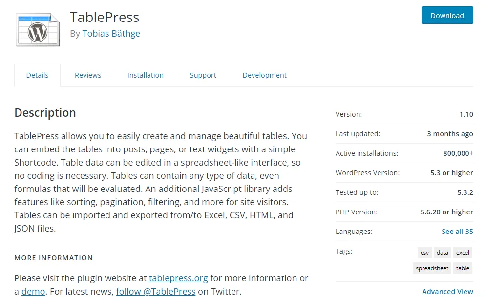 TablePress