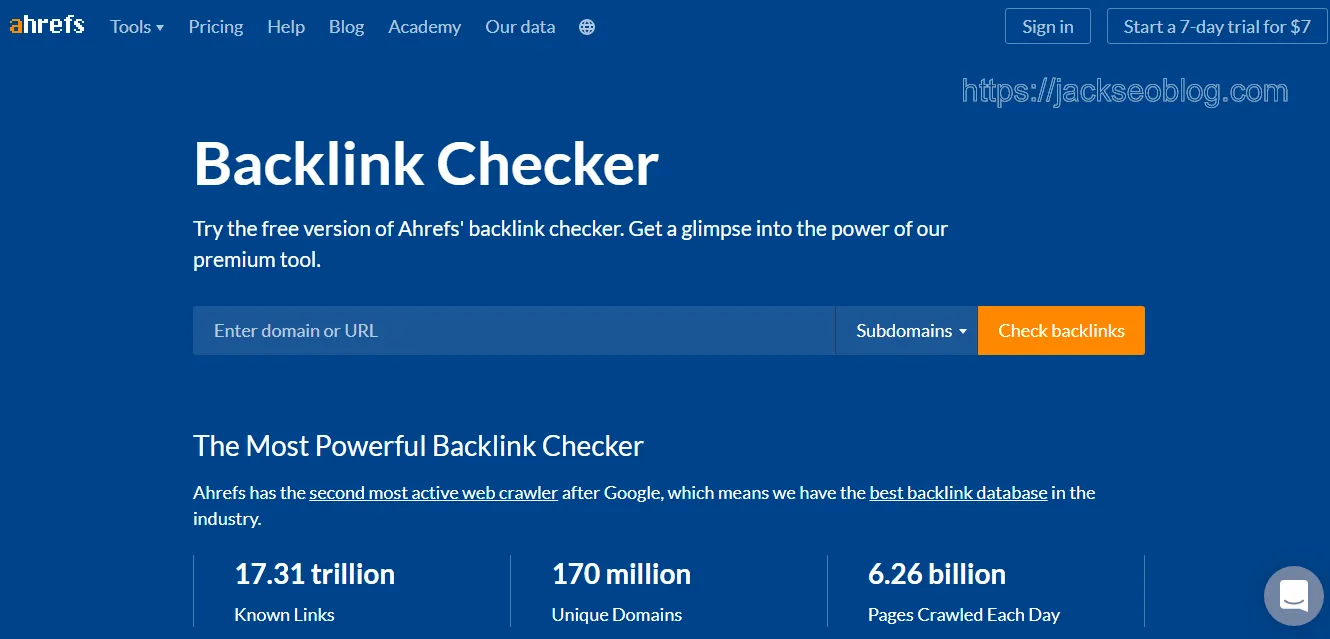 Ahrefs Backlink Checker